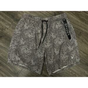 SPYDER Mens Swim Shorts Gray Quick Dry UPF 30 Zip Pocket Boxer Lined Trunks XL